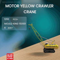 MOULD KING 15069 Motor Yellow Crawler Crane with 1292 Pieces
