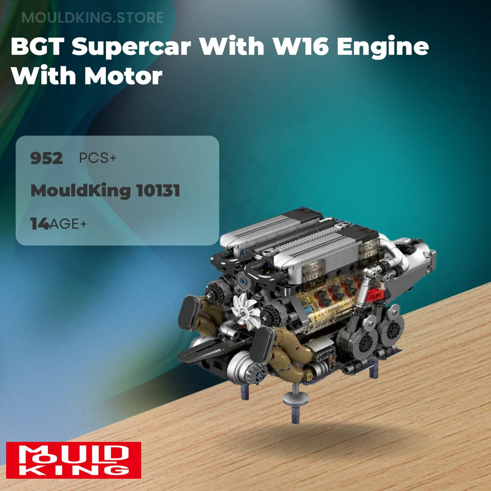 MOULD KING 10131 BGT Supercar With W16 Engine With Motor with 952 Pieces