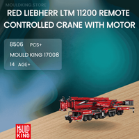 MOULD KING 17008 Red Liebherr LTM 11200 Remote Controlled Crane With Motor with 8506 Pieces
