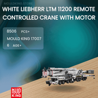 MOULD KING 17007 White Liebherr LTM 11200 Remote Controlled Crane With Motor with 8506 Pieces
