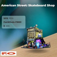 FunWhole F9051 American Street: Skateboard Shop with 1573 Pieces
