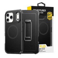 iPhone 17 Pro Max Shockproof Robot Armor Hard Plastic Belt Clip Case Cover With Magnetic Ring
