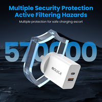 iQuick GaN II 20W PD3.0+QC3.0 Dual Ports Charging Adapter - White