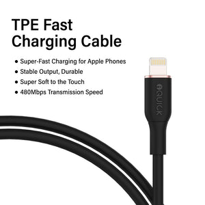 iQuick PowerWire 1 Series TPE Charging Date Cable USB to iP