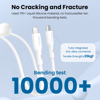 iQuick PowerWire 2 Series Liquid Silicone Charging Data Cable USB-C to USB-C 1.2m
