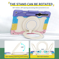 Armor Shockproof Handle Ring Rotation Case Cover for Samsung Galaxy Tab S9+ X810 / S9 FE+ X610 / S10+ X820
