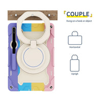 Armor Shockproof Handle Ring Rotation Case Cover for Samsung Galaxy Tab S9+ X810 / S9 FE+ X610 / S10+ X820
