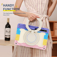 Armor Shockproof Handle Ring Rotation Case Cover for Samsung Galaxy Tab S9+ X810 / S9 FE+ X610 / S10+ X820
