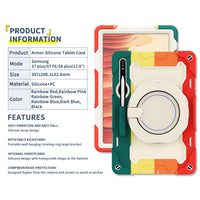Armor Shockproof Handle Ring Rotation Case Cover for Samsung Galaxy Tab S9+ X810 / S9 FE+ X610 / S10+ X820

