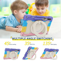 Armor Shockproof Handle Ring Rotation Case Cover for Samsung Galaxy Tab S9+ X810 / S9 FE+ X610 / S10+ X820
