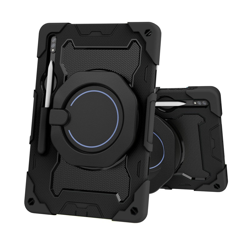 Armor Shockproof Handle Ring Rotation Case Cover for Samsung Galaxy Tab S9+ X810 / S9 FE+ X610 / S10+ X820