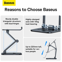 Baseus Desktop Biaxial Foldable Metal Stand For Tablets-Gray
