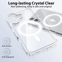 iPhone 17 High Quality Acrylic + TPU Hybrid Transparent Case Cover With Magnetic Ring
