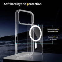iPhone 17 Pro Max High Quality Acrylic + TPU Hybrid Transparent Case Cover With Magnetic Ring
