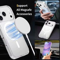 iPhone 17 Pro Max High Quality Acrylic + TPU Hybrid Transparent Case Cover With Magnetic Ring
