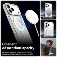 iPhone 17 Pro Max High Quality Acrylic + TPU Hybrid Transparent Case Cover With Magnetic Ring
