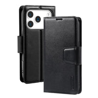 iPhone 17 Pro Max Hanman PU Flip Leather Wallet Case -Black
