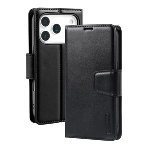 iPhone 17 Pro Max Hanman PU Flip Leather Wallet Case -Black