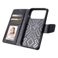 iPhone 17 Pro Max Hanman PU Flip Leather Wallet Case -Black
