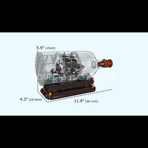Mould King 10070S Ship-In-a-Bottle Model Building Set | 822 Pcs