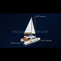 Mould King 10217 Catamaran Sailboat Model Building Set | 890 Pcs
