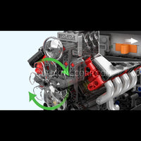 Mould King 10225 American Muscle Car V8 Engine with Gearbox Building Set | 855 Pcs
