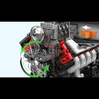Mould King 10225 American Muscle Car V8 Engine with Gearbox Building Set | 855 Pcs
