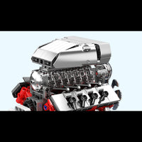 Mould King 10225 American Muscle Car V8 Engine with Gearbox Building Set | 855 Pcs

