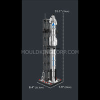 Mould King 21077 Chrome Starship & Launch Tower Building Set | 1,231 Pcs
