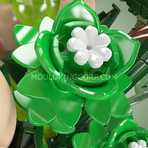 Mould King 24109 White Rose Flower Bouquet Building Set | 981 Pcs