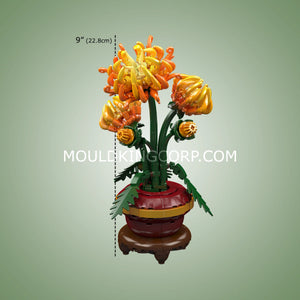 Mould King 24118 Chrysanthemum Potted Plant Building Block Set | 417 Pcs