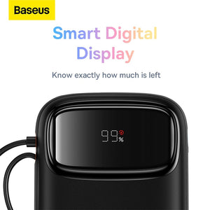 Baseus Qpow2 Dual-Cable Digital Display Fast Charge Power Bank 20000mAh