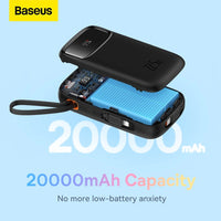 Baseus Qpow2 Dual-Cable Digital Display Fast Charge Power Bank 20000mAh