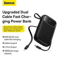 Baseus Qpow2 Dual-Cable Digital Display Fast Charge Power Bank 20000mAh
