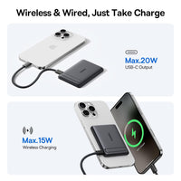 Baseus PicoGo AM31 Qi2 Ultra-Mini Magnetic Power Bank with Kickstand 5000mAh 20W
