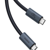 Baseus Flash Series 2 USB4 Full Featured Data Cable Type-C to Type-C 240W 1M-Cluster Black Compatible for iPhone 15 / 16 / 17 Series
