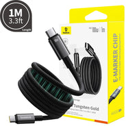 Baseus Tungsten Gold Magnetic Charging Cable USB-C to USB-C 100W 1m-Cluster Black
