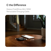 Baseus Free2Draw Mini Retractable Charging Cable Type-C to Type-C 100W 1m for iPhone 15 / 16 / 17 Series
