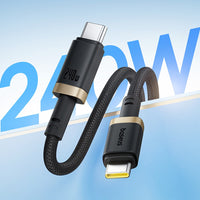 Baseus Dura Fast Charging Data Cable USB-C to USB-C 240W 1M-Gold Black
