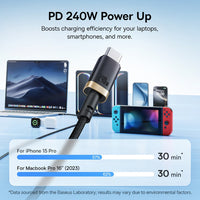 Baseus Dura Fast Charging Data Cable USB-C to USB-C 240W 1M-Gold Black