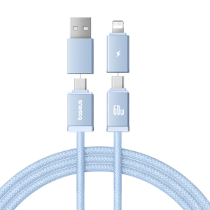 Baseus Versatile Two-for-Two Fast Charging Cable U+C to C+L 60W 2M