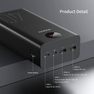 Romoss PEA40 18W Power Bank 40000mAh Portable External Battery-Black