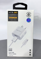 sky Mobigo GO303 2.1A wall charger with USB-A to micro combo
