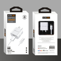 sky Mobigo GO304 2.1A wall charger with USB-A to C combo
