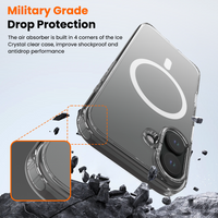 iPhone 15 / 16E / 17E REDEFINE Ice-transparent Anti-fall Case Cover With Magnetic Ring
