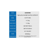 SUNSHINE S-917C Mini High-purity Dust-free Workbench with Dual Light for Detecting LCD Screens
