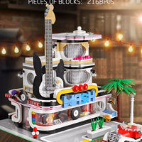 MOULD KING 16002 Novatown Guitar Shop with light 2168 pcs Building Block Brick