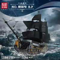 Mould King 13186 Pirates Ship Model Building Blocks Kits MOC Large Black Pearl
