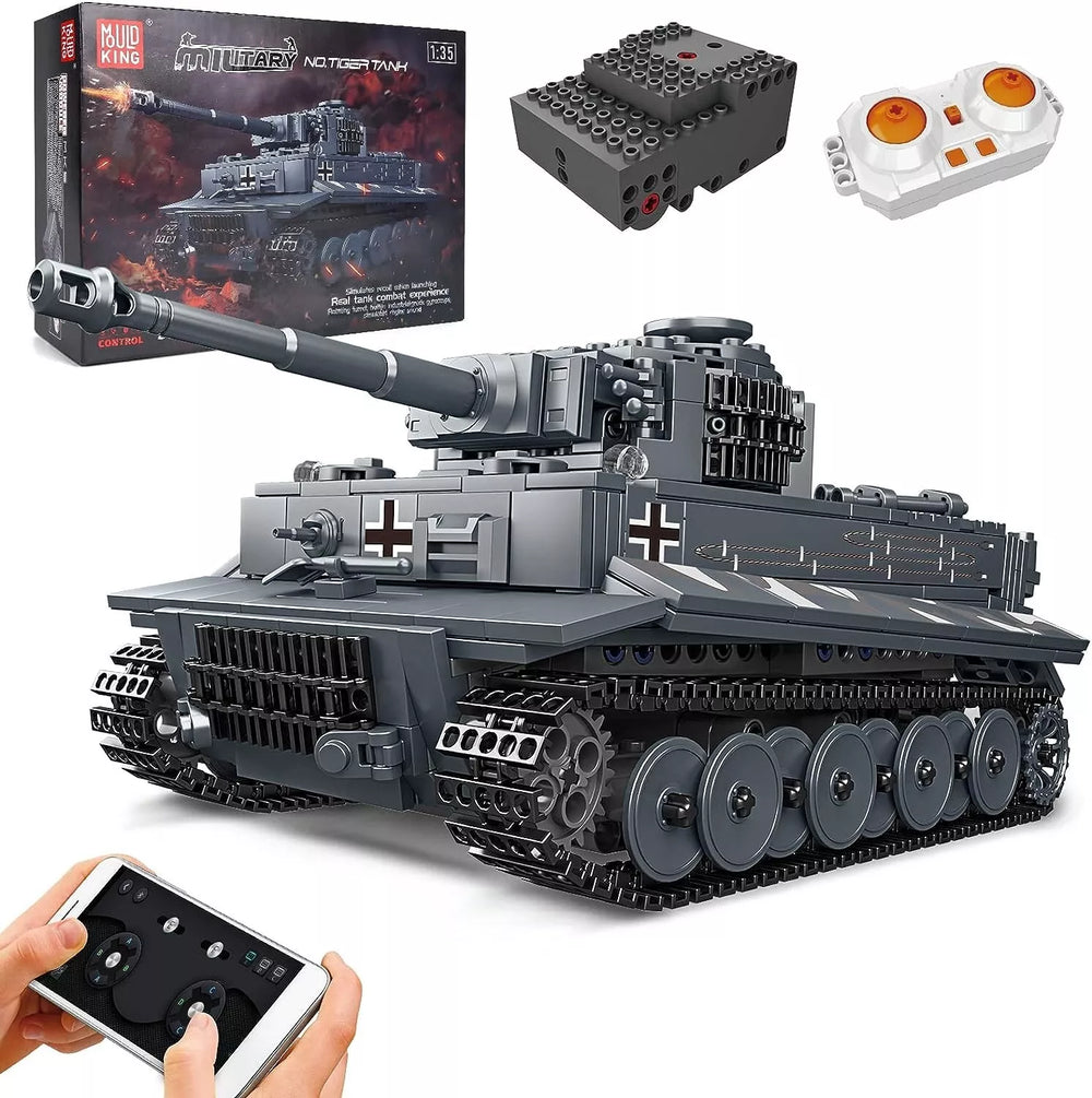 Mould King 20014 Tiger Tank Building Blocks Military Vehicle Model with Remote