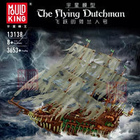 Mould King 13138 Pirates Ship Model Building Blocks Kits, MOC Dutchman Sailboat
